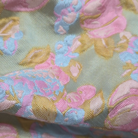 NWT Buddy Love Women's Dress Pastel Floral Brocadish Ruffly Plunging Party Sz M - Picture 9 of 15